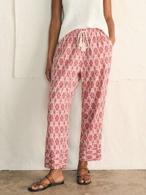 Faherty Pacific Beach Linen Pant Clara Ikat